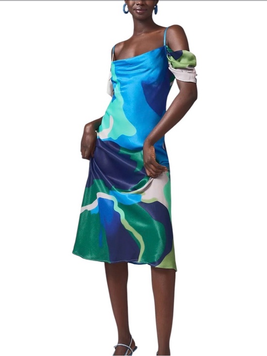 Bl^Nk London Dresses & Skirts - Bl^nk London Painterly Off-Shoulder Midi Dress